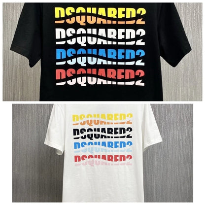 Trendy short-sleeved T-shirts for men and womenwith colorful letter printsare fashionabletrendycasual and comfortable tops