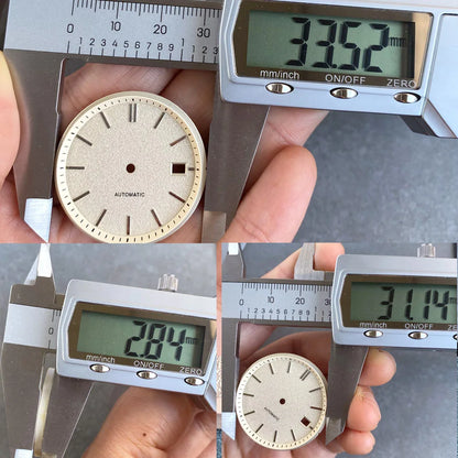 33.5mm Salmon Pink Black White Watch Dial Silver Hand Set Fit NH35 NH36 Automatic Movement Diving Men Watch Parts