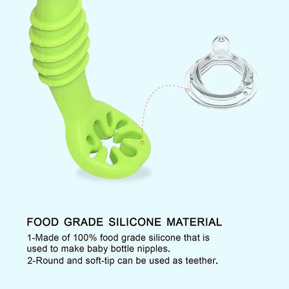 Food Grade Silicone Baby Training Fork Spoon Set for Teeth Grinding Complementary Rice Paste Baby Feeding Tableware