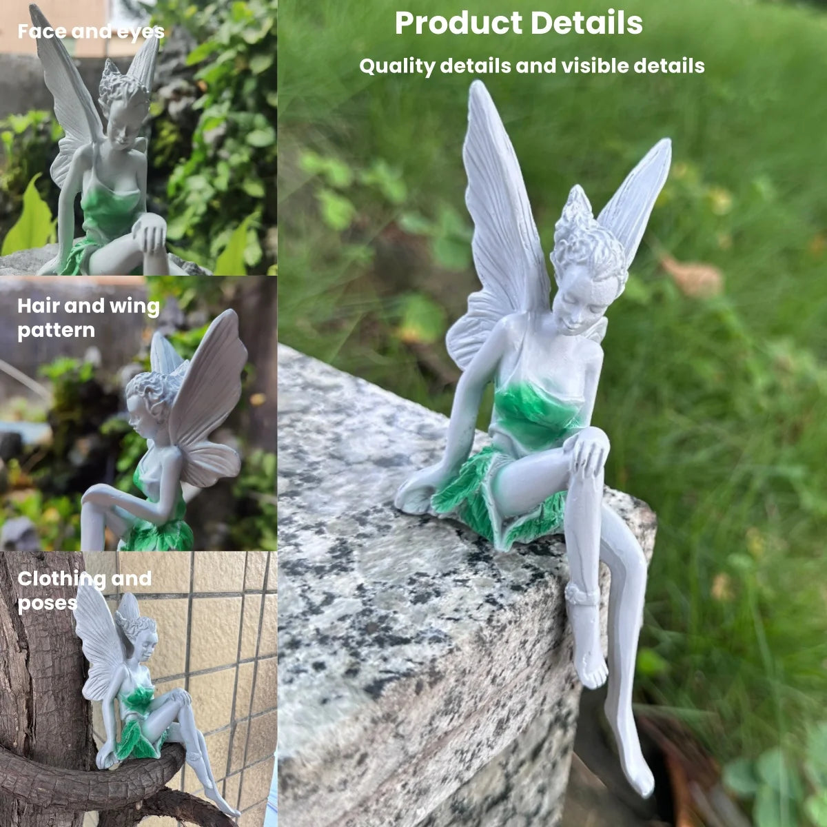 Flower Fairy Statue Decoration, Outdoor CHILDREN'S Garden Courtyard Lawn Resin Decorative Sculpture