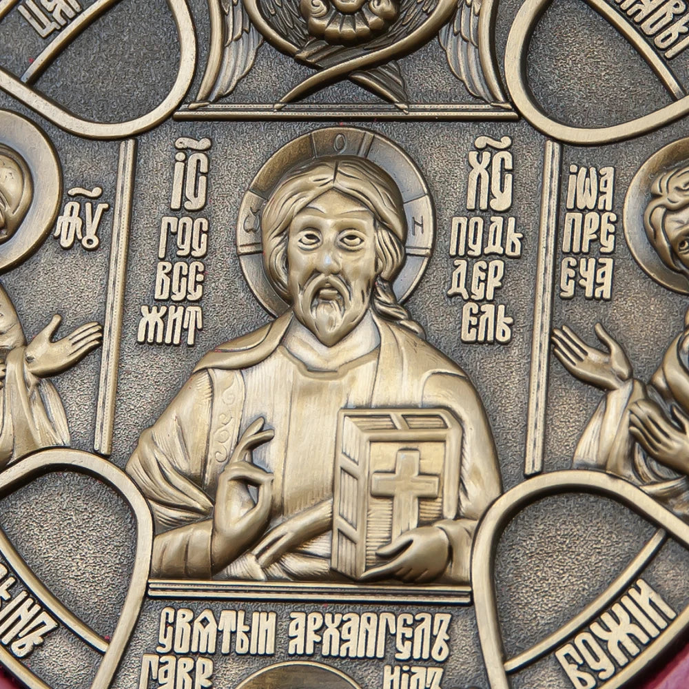 Orthodox Church Icon Metal Jesus Statue Religion Character Image Church Home Wall Hanging Wood Frame Icon