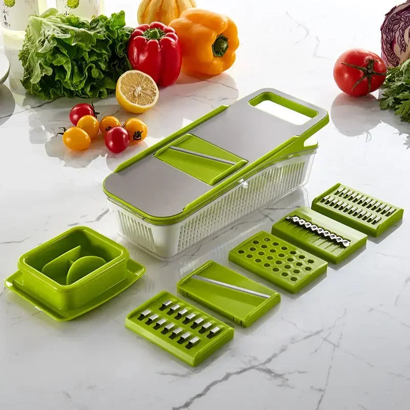 Vegetable Chopper Set Multifunctional Slicer Professional Kitchen Cutting Fruit Potato Salads Cube Grid Cutter With Basket