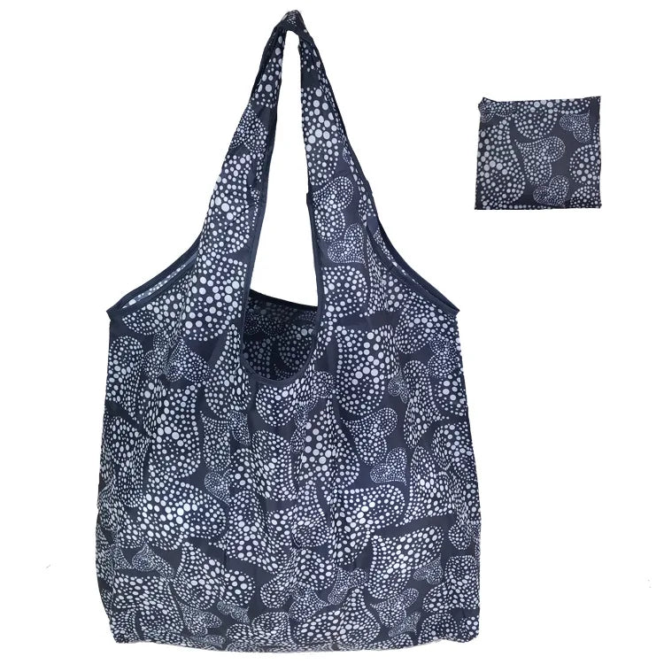 Large Reusable Shopping Bag Women's Foldable Floral Environmentally Friendly Portable Tote Bag Grocery Storage Bag