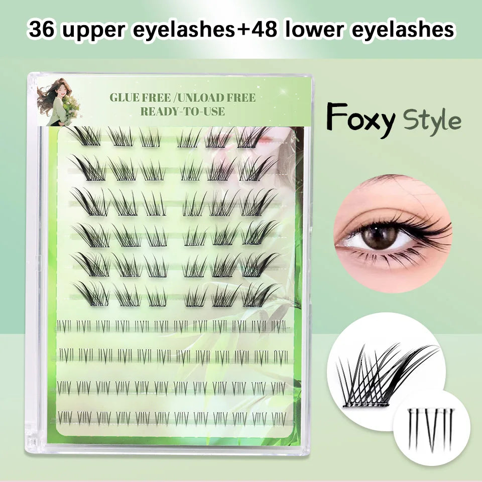 Lashprofessor Glue-Free DIY Self-adhesive False Eyelashes Self-adhesive Reusable DIY Segmented Lashes No-Glue DIY Cluster Lashes