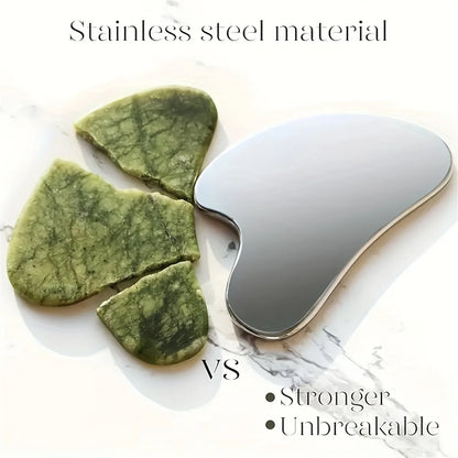 Facial Tool Gua Sha Board Beauty Skin Care Stainless Steel GuaSha Massage Tool Natural Universal Facial Silver Metal