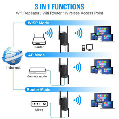 3000Mbps Wireless WiFi Repeater Wi-fi 6 Signal Booster 5G 2.4G WiFi Extender Router Long Range Amplifier For Home Office