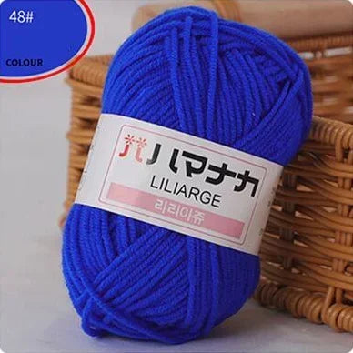 Multi-purpose 25g/ball Milk Cotton Yarn for DIY, Handmade Crafts, Amigurumi, Hats, and Bags