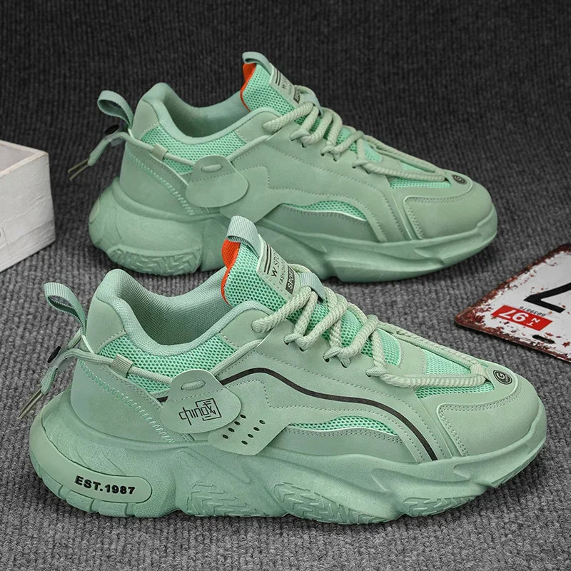 Men's Sneakers 2025 Spring Comfortable Non-slip Outdoor Running Shoes Elasticity Platform Basketball Athletic Tenis Masculino