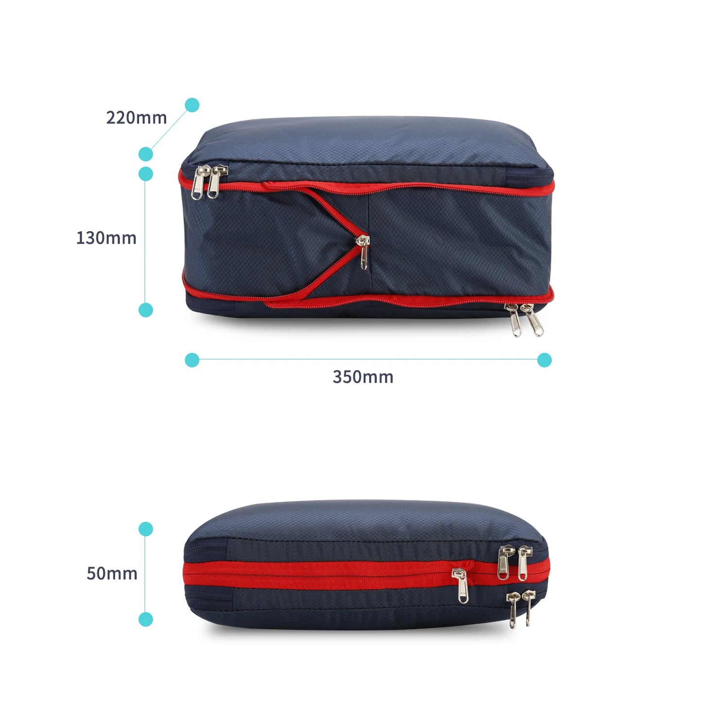 3PCS Set Travel Compression Packing Cubes Double Layer Portable Pouch Waterproof Nylon Storage Bags for Clothes Shoes Suitcases