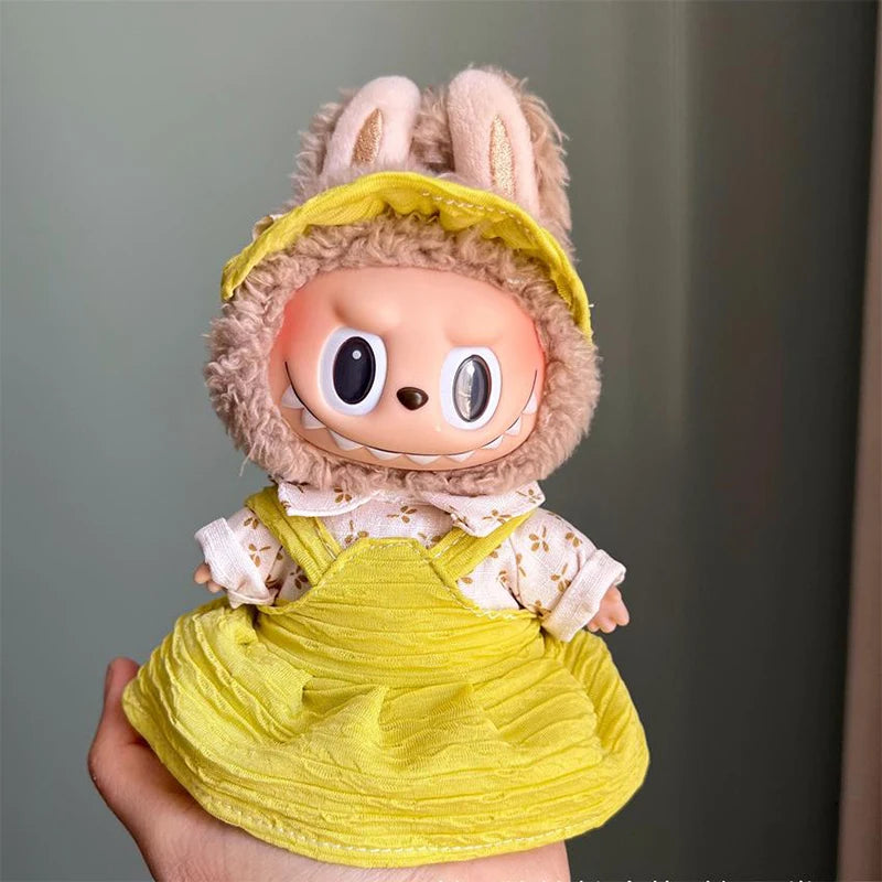 17cm Labubu Plush Doll Clothes Outfit  Fashion Clothes Accessories Labubu Multiple Series Cute Attire Gift for Doll Collectors
