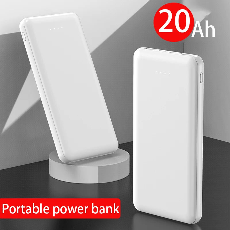 New Portable Power Bank 20000mAh Ultra Large Capacity 10W Super Fast Charger Dual Output Dual Input Design External Battery Pack