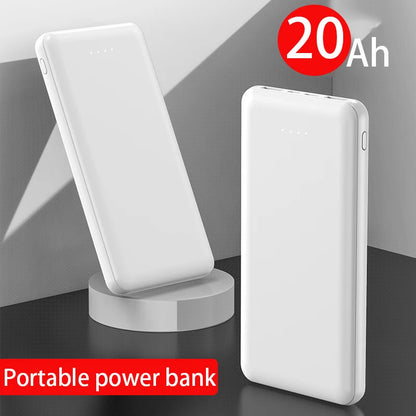New Portable Power Bank 20000mAh Ultra Large Capacity 10W Super Fast Charger Dual Output Dual Input Design External Battery Pack