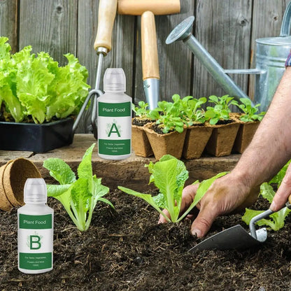 Hydroponic Nutrient Solution A&B Natural Nutrients Liquid Fertilizer Hydroponics Plant Food for Flowers Vegetables Garden Supply