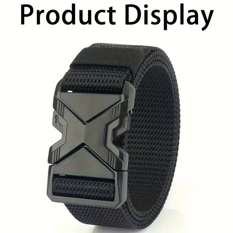 The New Men's 120cm Buckle Belt Nylon Braided Lightweight Breathable Daily Commuter Men's Belt
