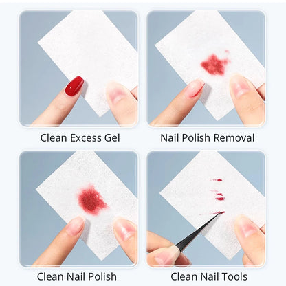 450pcs Lint-Free Nail Polish Remover Wipes Cotton Wipes Manicure Cleaner UV Gel Nail Polish Removal Pads Papers Cleansing Tools