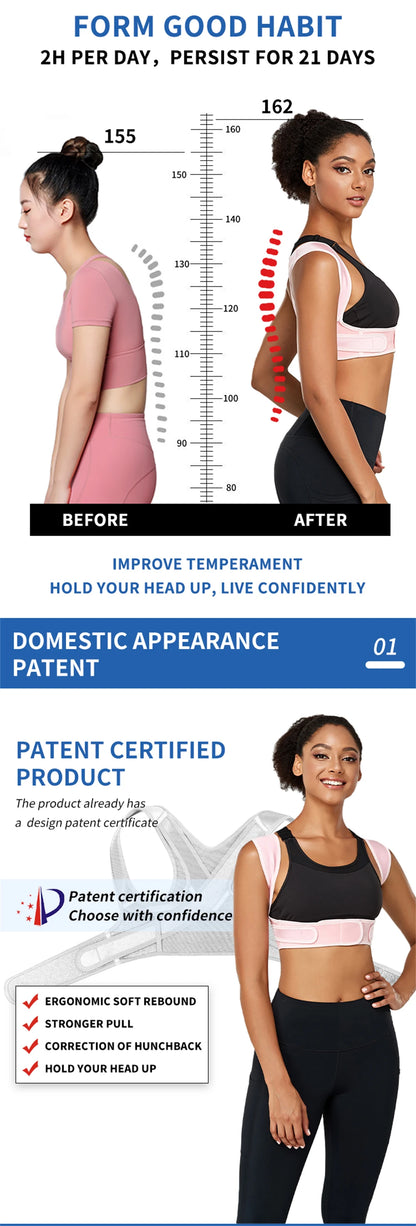 Posture Support Back Brace for Clavicle, Back Straightener Keeps Your Back Straight From Slouching, Comfortable Posture Trainer