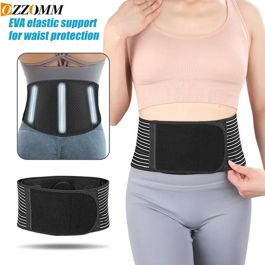 Breathable Back Brace for Lower Back Pain - Lumbar Support Belt w/ Pad for Men & Women - Sports & Work Support"