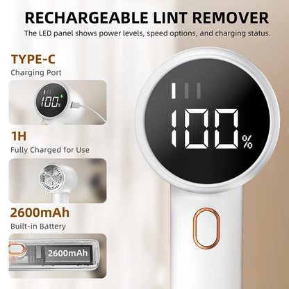 Electric Lint Remover Type-C Rechargable Clothing Fluff Remover Household Coat Sweater Hairball Trimmer Clothing Organizing Tool