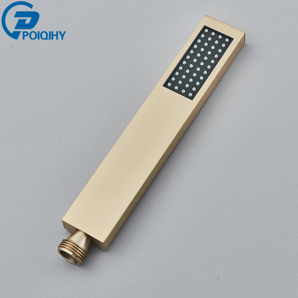 Brass Hand Held Shower Head Black Golden Handshower Head 100% Copper Head Faucet Accessory Single Function Shower Head