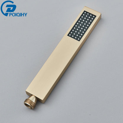 Brass Hand Held Shower Head Black Golden Handshower Head 100% Copper Head Faucet Accessory Single Function Shower Head
