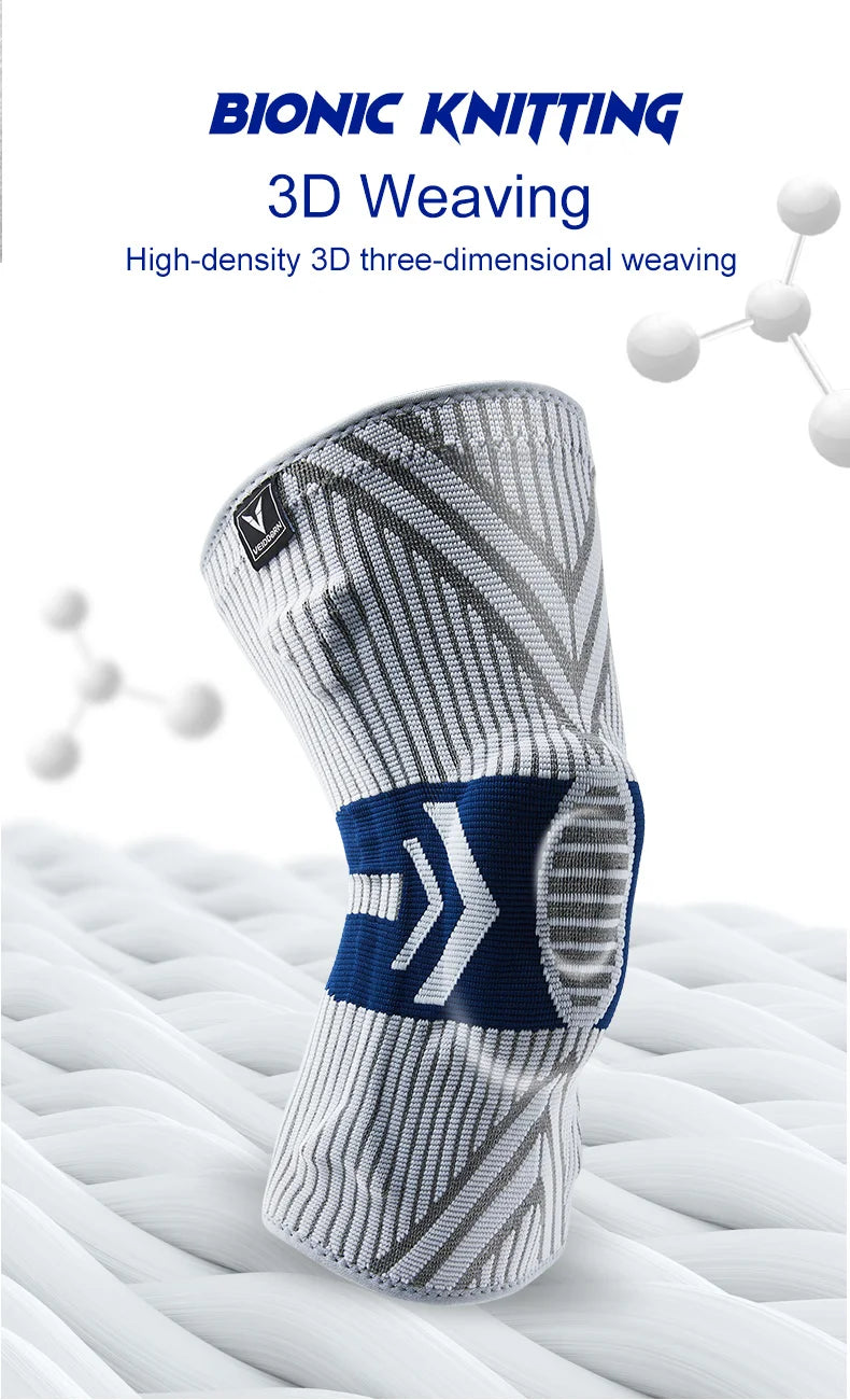 2025 Latest Knee Support for Men Pressurized Elastic Knee Brace with Silicone Spring Basketball  Volleyball Knee Pads