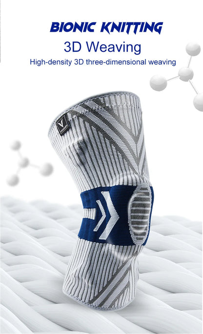 2025 Latest Knee Support for Men Pressurized Elastic Knee Brace with Silicone Spring Basketball  Volleyball Knee Pads