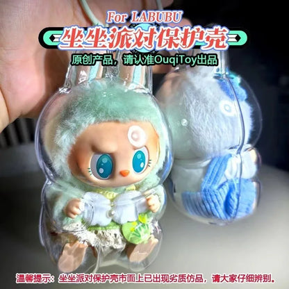 LABUBU V1 V2 transparent protective shell macaron standing protective cover dust cover doll labubu protector case