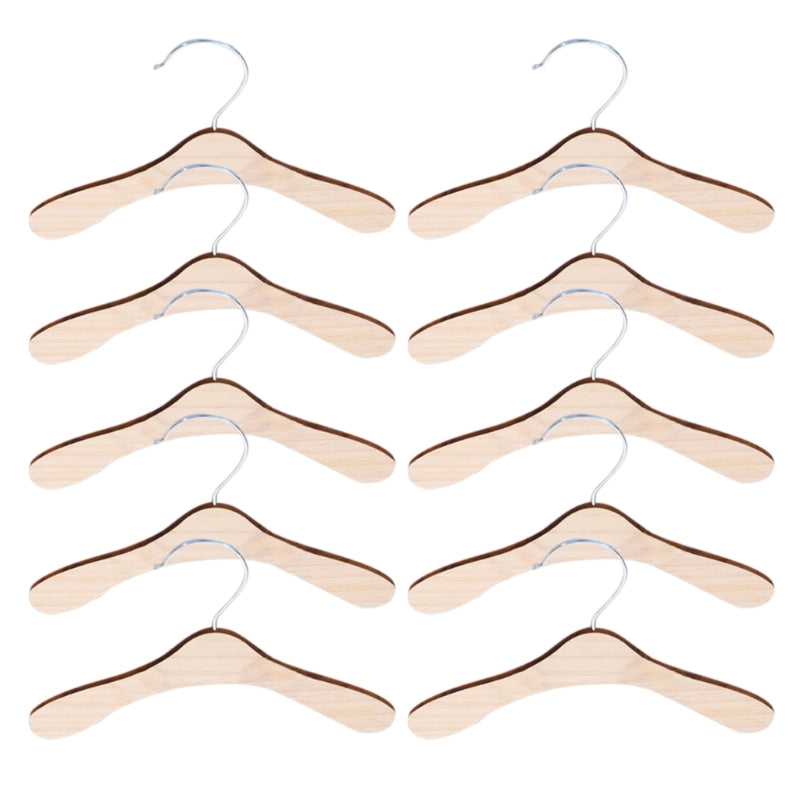 10 Pieces Wooden Pet Apparel Hangers Wooden Portable Clothes Hanger Durable Gift
