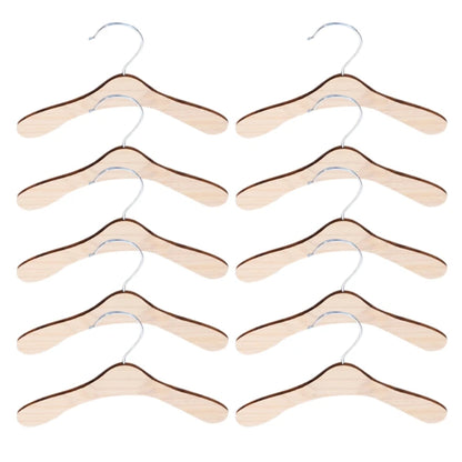 10 Pieces Wooden Pet Apparel Hangers Wooden Portable Clothes Hanger Durable Gift