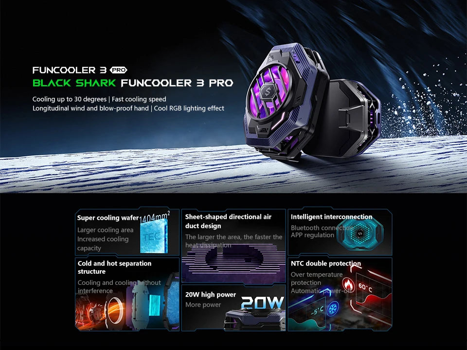 Original Black Shark Cooler 4 3 Pro 4Pro Smart FunCooler For xiaomi black shark nubia lenovo phone
