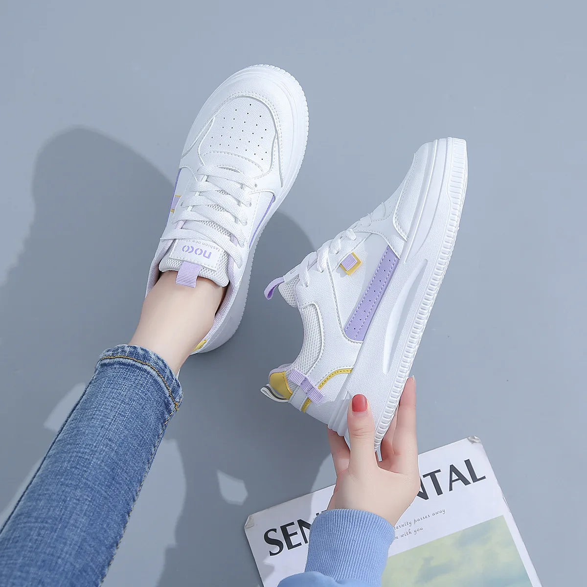 Fashion Women's Sneakers Platform Sports Shoes White running Sneakers Chunky Sneakers Shoes Tennis Female Basket