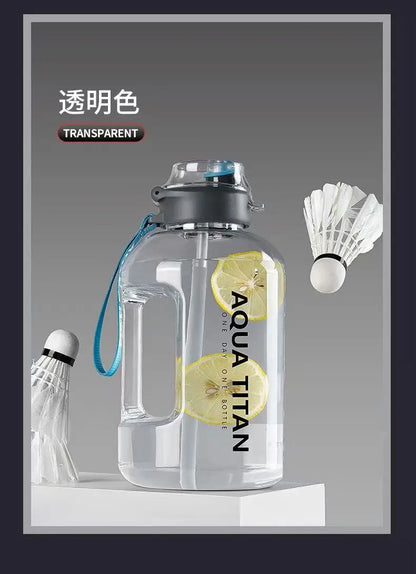 Large-capacity water bottle, ton-ton bucket, men's sports water bottle, fitness water bucket, big-bellied cup, dunchun bucket, s