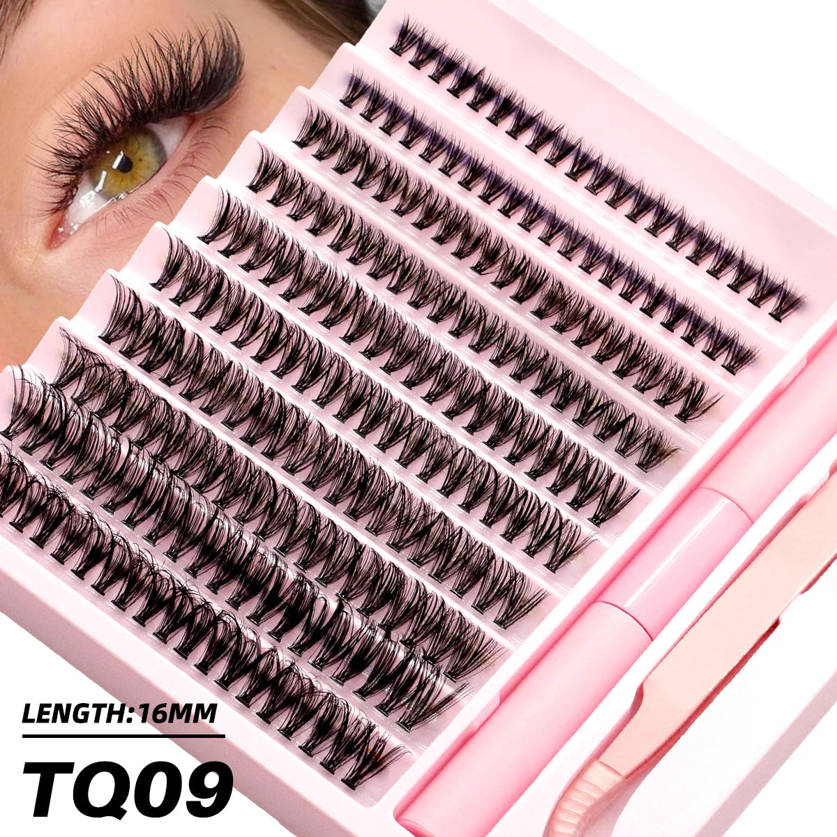 Diy Lash Extension Kit Cluster Eyelash Extension Kit Individual Lashes Kit Lash Bond and Seal Lash Glue and Lash Tweezers Makeup