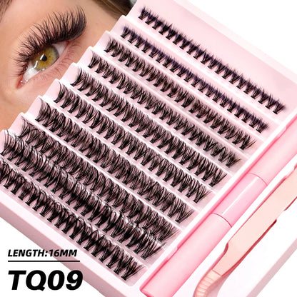 Diy Lash Extension Kit Cluster Eyelash Extension Kit Individual Lashes Kit Lash Bond and Seal Lash Glue and Lash Tweezers Makeup