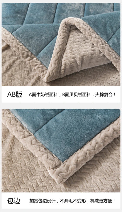 Milk Fleece Autumn Winter Warm Weighted Blankets for Beds European Thickened Beibei Velvet Throw Blanket Warmth Quilt Comforter