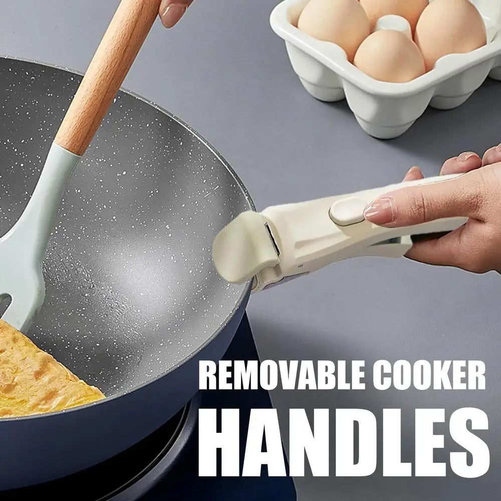 Removable Handle Removable Pan Pot Handle Detachable Replacement Clip Hand Grip Portable Cookware Grip for All Cookware