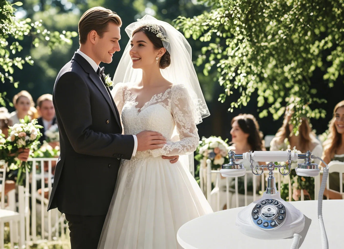 Audio Guest Book Wedding Telephone Classic Retro Craftsmanship Wedding Guestbook For Confessional Wedding Birthday Party Messag