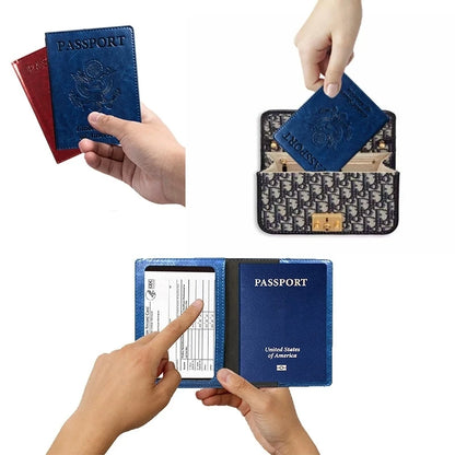 Passport Holder Cover Wallet Travel Essentials RFID Blocking Leather Card Case International Travel Must Haves Travel Accessorie