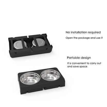 Elevated Dog Feeder Dogs Bowls Adjustable Raised Stand with Double Stainless Steel Food Water Bowls for Small Medium Large Dogs