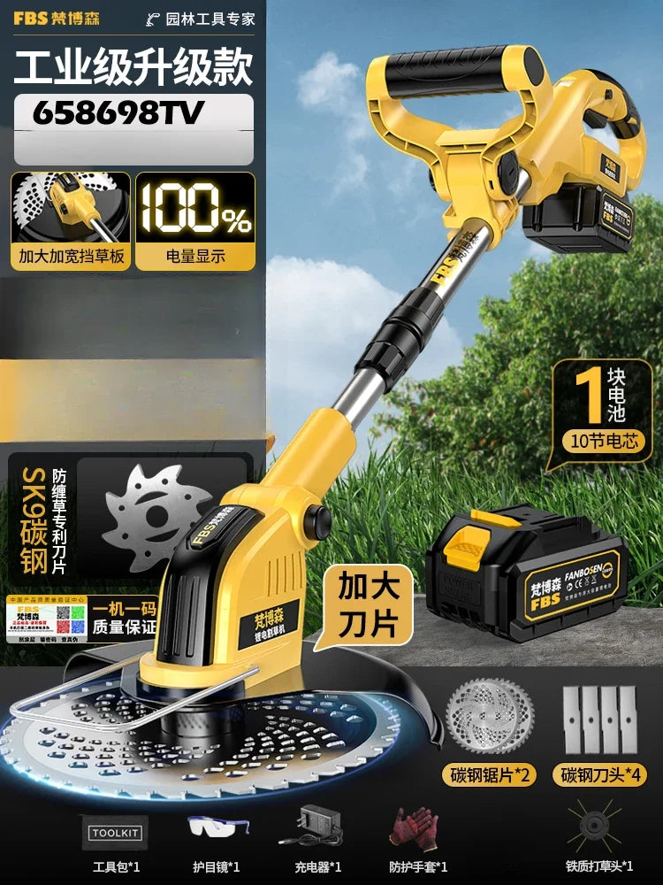 Electric lawn mower Small household lawn Lithium battery rechargeable  mower High power lawn mower