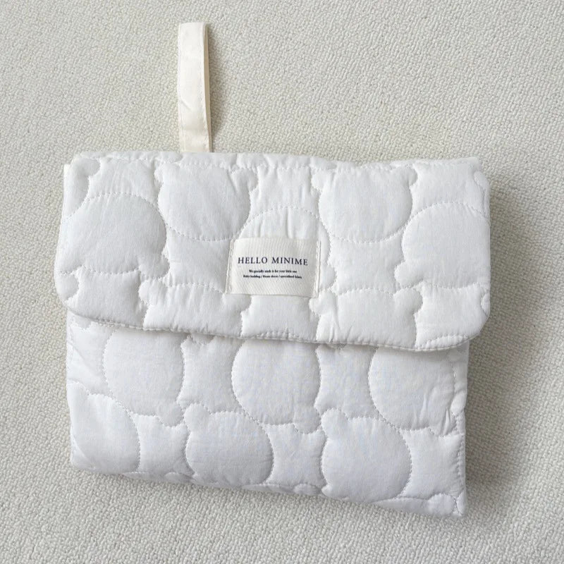 Portable Infant Baby Changing Pad Beige Color Cartoon Bear Newborn Dipaer Changing Pad Cover Outdoor Fold Baby Changing Mat