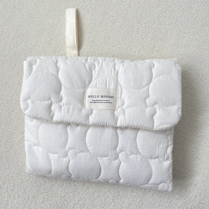 Portable Infant Baby Changing Pad Beige Color Cartoon Bear Newborn Dipaer Changing Pad Cover Outdoor Fold Baby Changing Mat