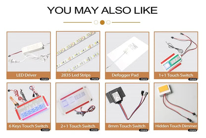 Salon Smart Mirror Light Sensor Switch Set 12V LED Light Bathroom Mirror Touch Switch Dimmer