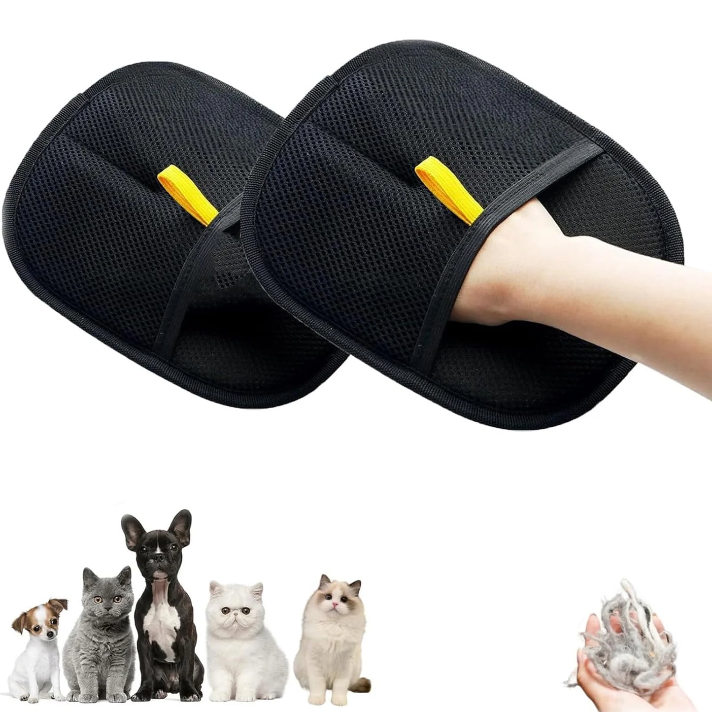 Double-Sided Pet Grooming Gloves, Cat Grooming Gloves Pet Grooming Gloves for Dogs Bathing Pet Hair Remover Gloves Versatile Pet