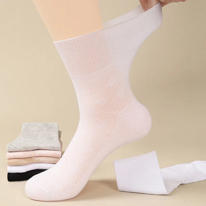 5Pairs Comfortable and Supportive Diabetic Socks for Men and Women Moisture wicking Cotton Fabric Non-binding Top Business Socks