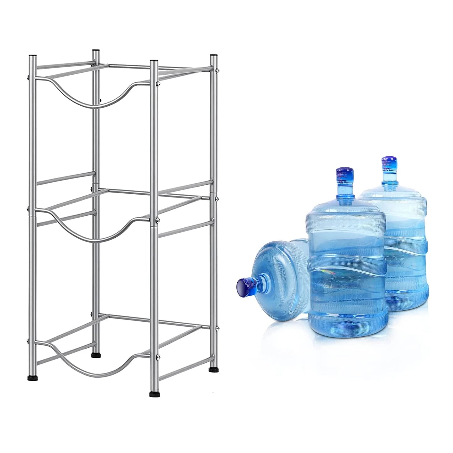 5 Gallon Water Bottle Jug Holder 3 Tier Heavy Duty Water Cooler Jug Storage Rack Detachable Gallon Water Jug Bottle Organizer