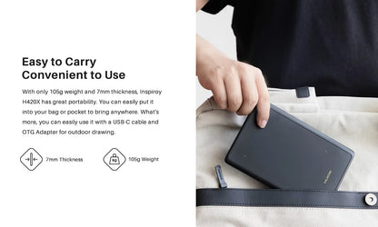 Graphics Tablet HUION H420X Digital Drawing Tablet Graphic Tablet for Painting with Battery-Free Pen PW100 8192 L