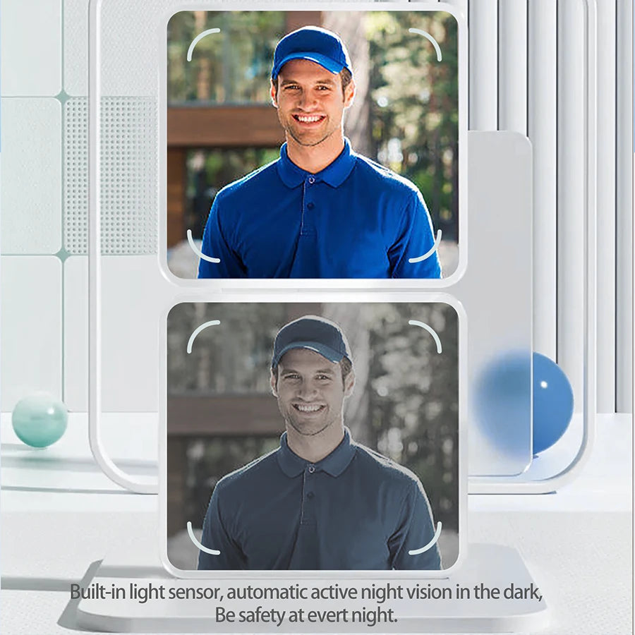 WiFi Doorbell One Way Wakeup Wireless Video Doorbell with Camera and Audio Suitable for Outdoor, Indoor Smart Home Doorbells