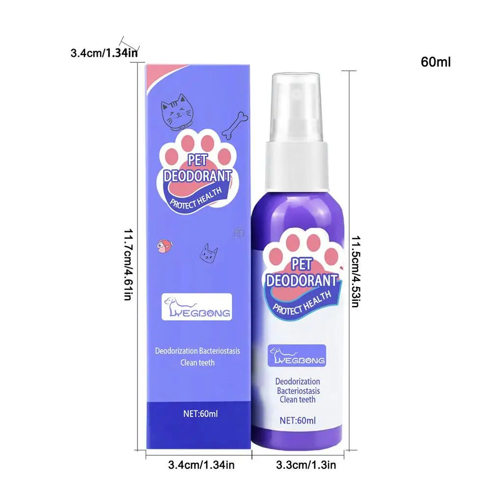 60ml Pet Oral Cleanse Spray Dogs Cats Mouth Fresh Teeth Clean Deodorant Prevent Calculus Remove Kitten Bad Breath Pet Supplies