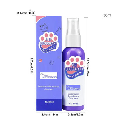 60ml Pet Oral Cleanse Spray Dogs Cats Mouth Fresh Teeth Clean Deodorant Prevent Calculus Remove Kitten Bad Breath Pet Supplies